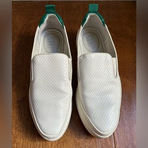 Franco Sarto Homer 4 Slip On Sneaker in White/Green